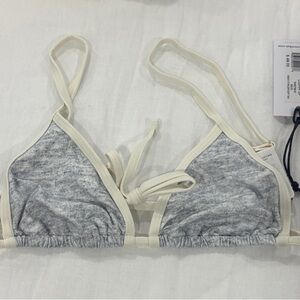 WeWoreWhat Gray and Cream Bralette
